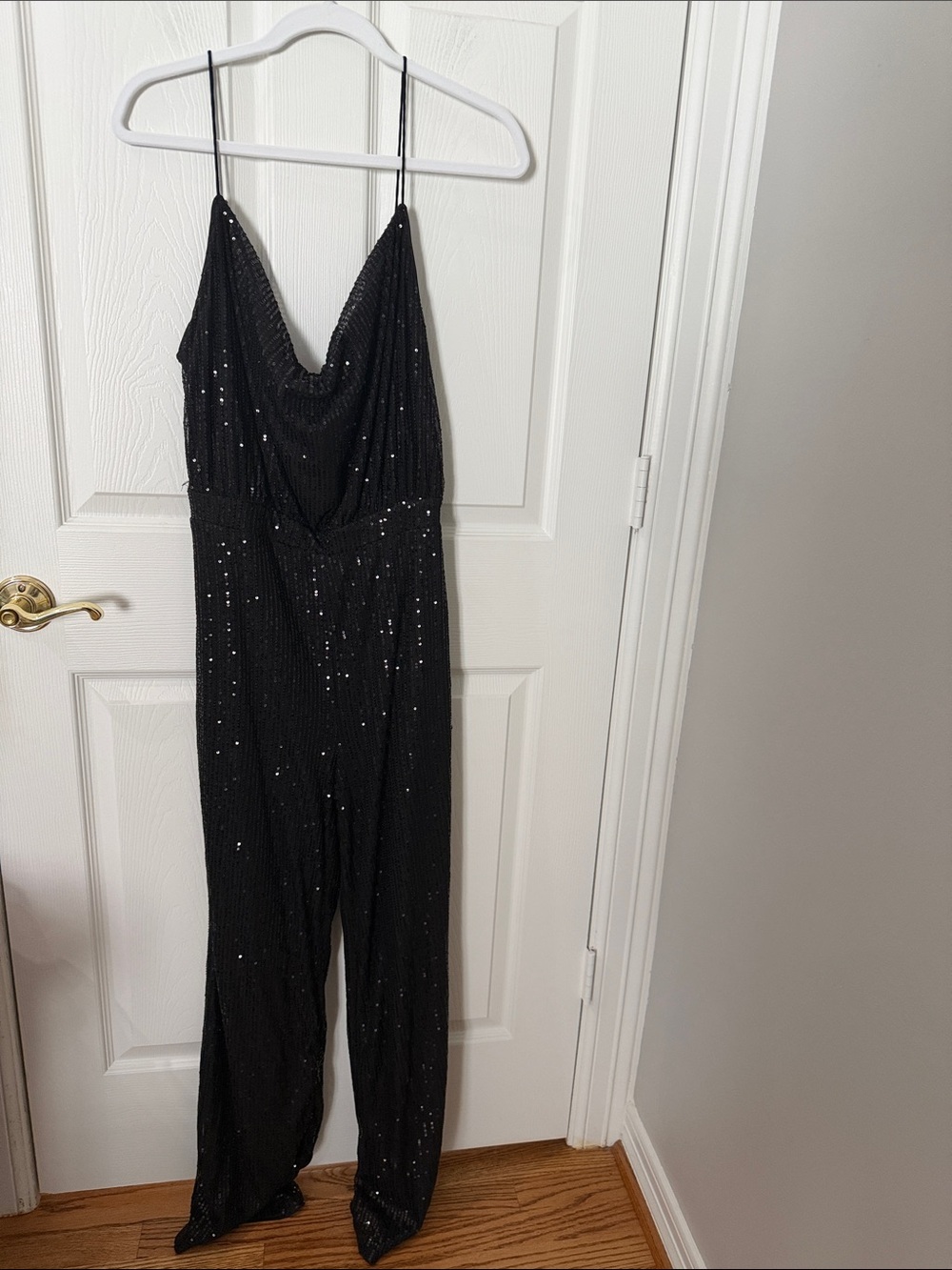 Black sequin jumpsuit size 8/10 large